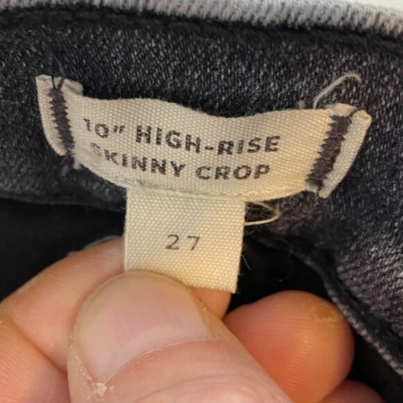 Madewell Woman's Jeans 27 10" High-Rise Skinny Crop Black Denim - Picture 3 of 11